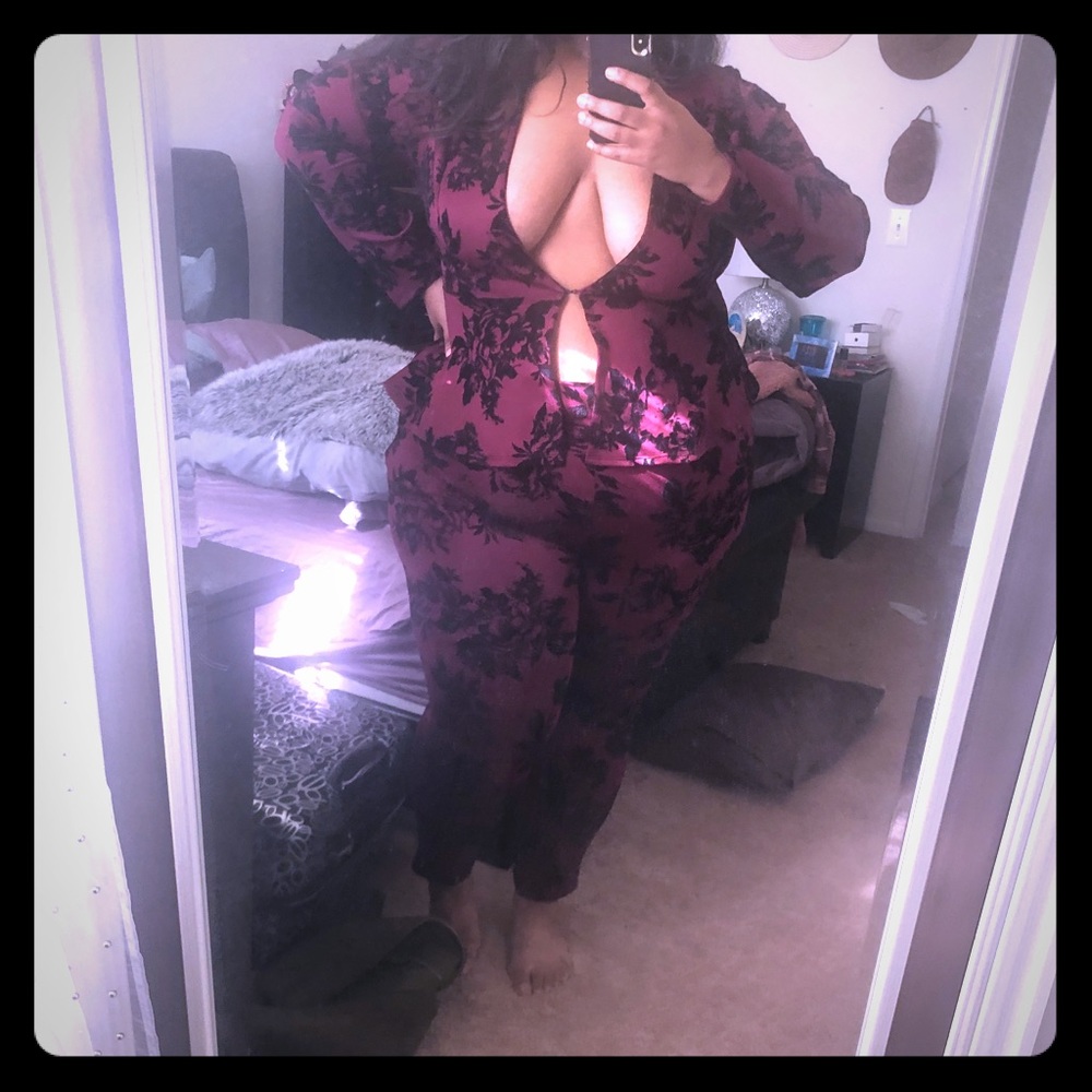 Velvet and satin suit